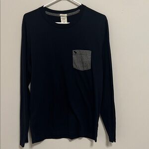 Abercrombie & Fitch Black Long Sleeve Shirt with Patterned Pocket